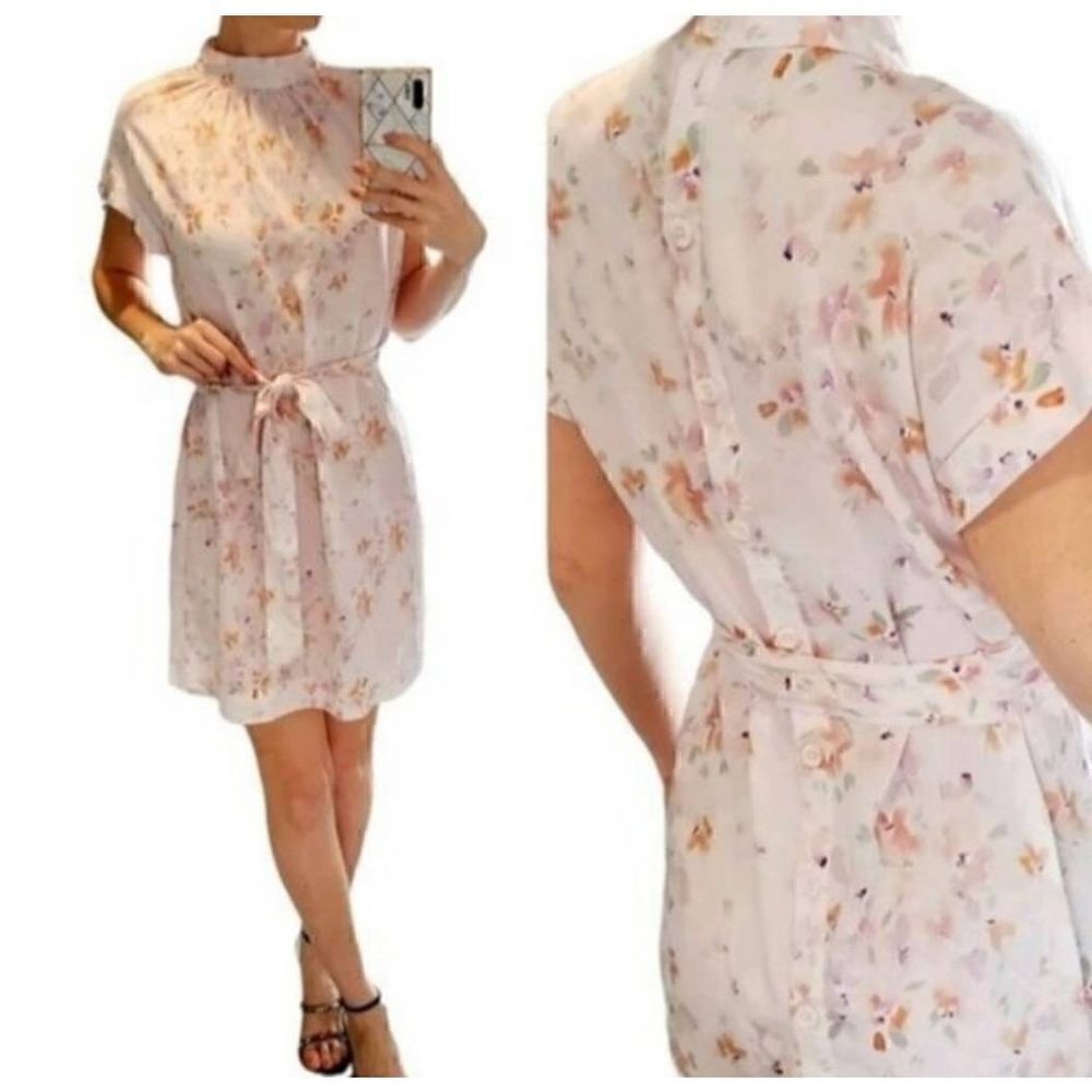 Anthropologie Cloth and Stone Floral Button Back Sheath Dress Size XS